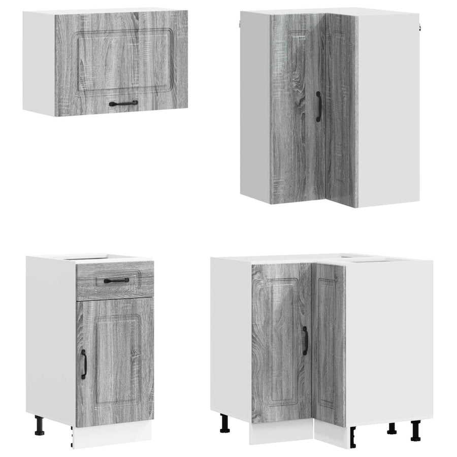 Keukenblok KALMAR 8 pcs Grijs Sonoma Bewerkt hout