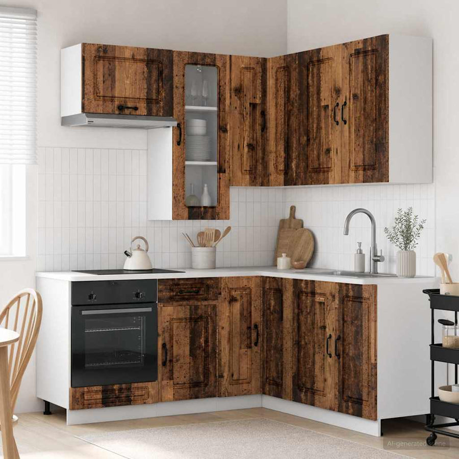 Keukenblok KALMAR 8 pcs Oud hout Bewerkt hout