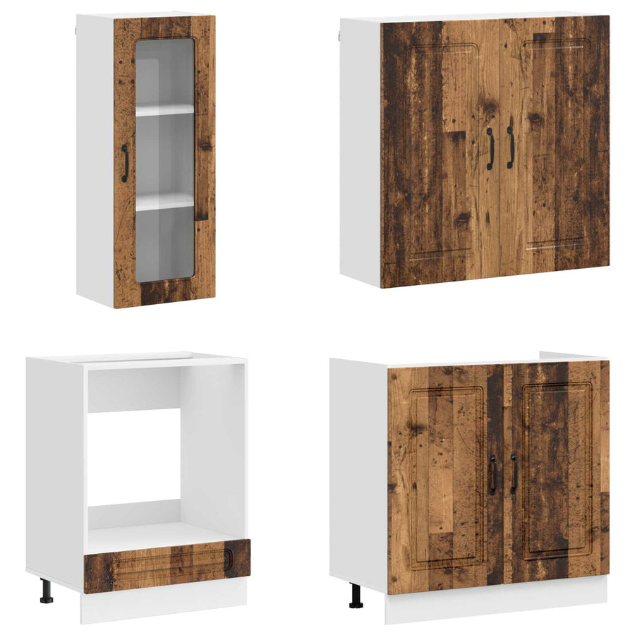 Keukenblok KALMAR 8 pcs Oud hout Bewerkt hout