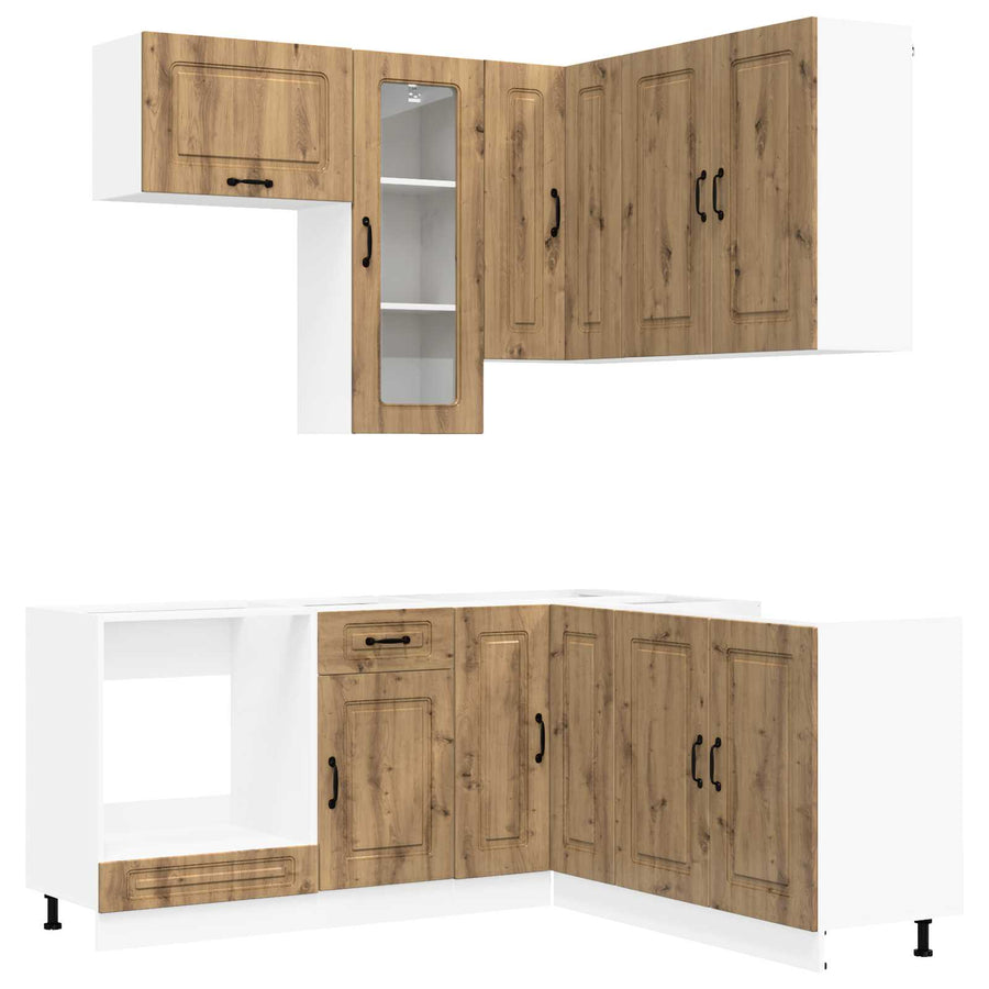 Keukenblok KALMAR 8 pcs Artisanaal eiken Bewerkt hout