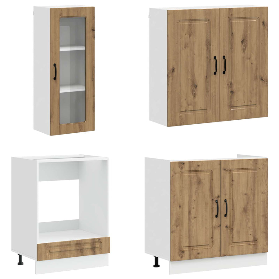 Keukenblok KALMAR 8 pcs Artisanaal eiken Bewerkt hout