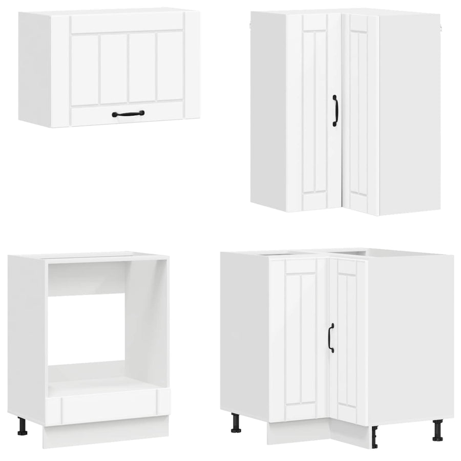 Keukenblok LUCCA 8 pcs Wit Bewerkt hout