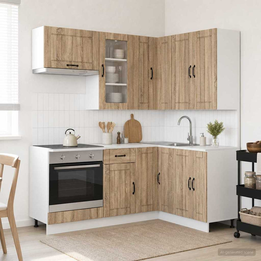 Keukenblok LUCCA 8 pcs Sonoma Eiken Bewerkt hout