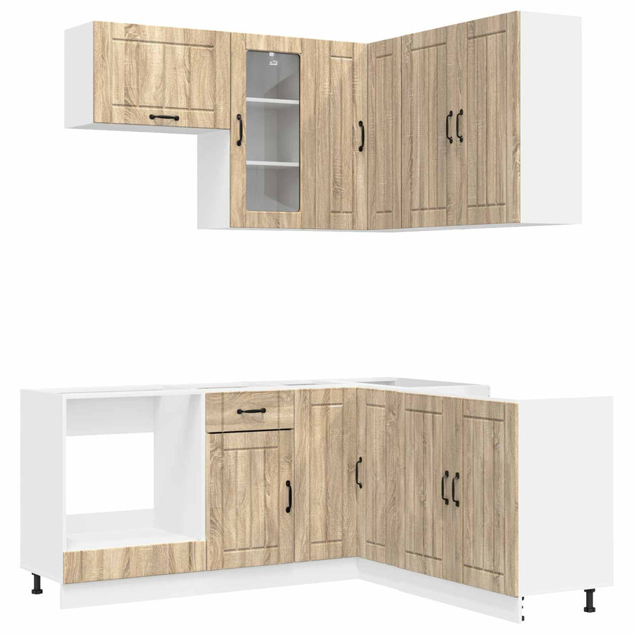 Keukenblok LUCCA 8 pcs Sonoma Eiken Bewerkt hout