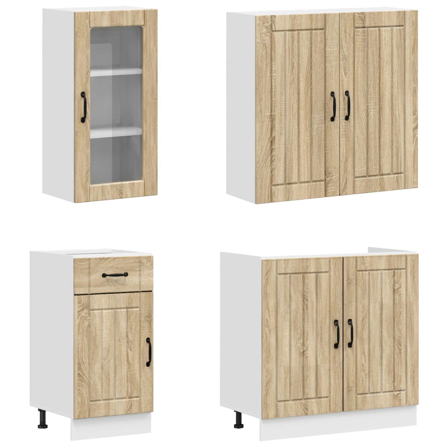Keukenblok LUCCA 8 pcs Sonoma Eiken Bewerkt hout