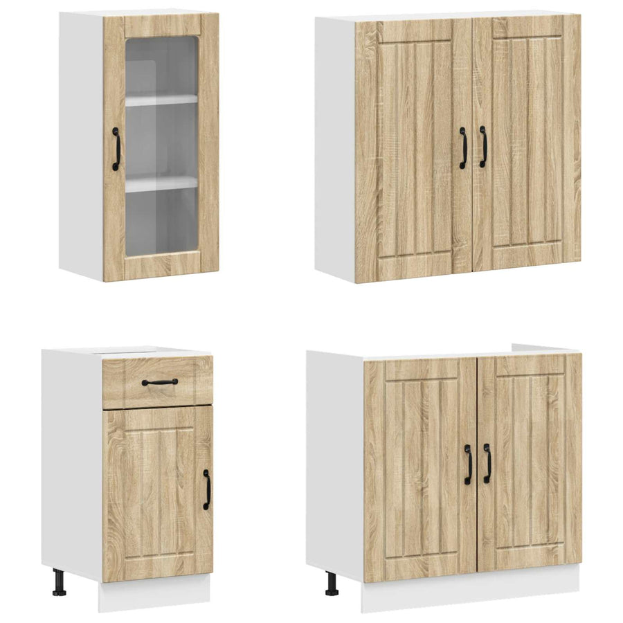 Keukenblok LUCCA 8 pcs Sonoma Eiken Bewerkt hout