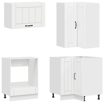 Keukenblok LUCCA 8 pcs Hoogglans Wit Bewerkt hout