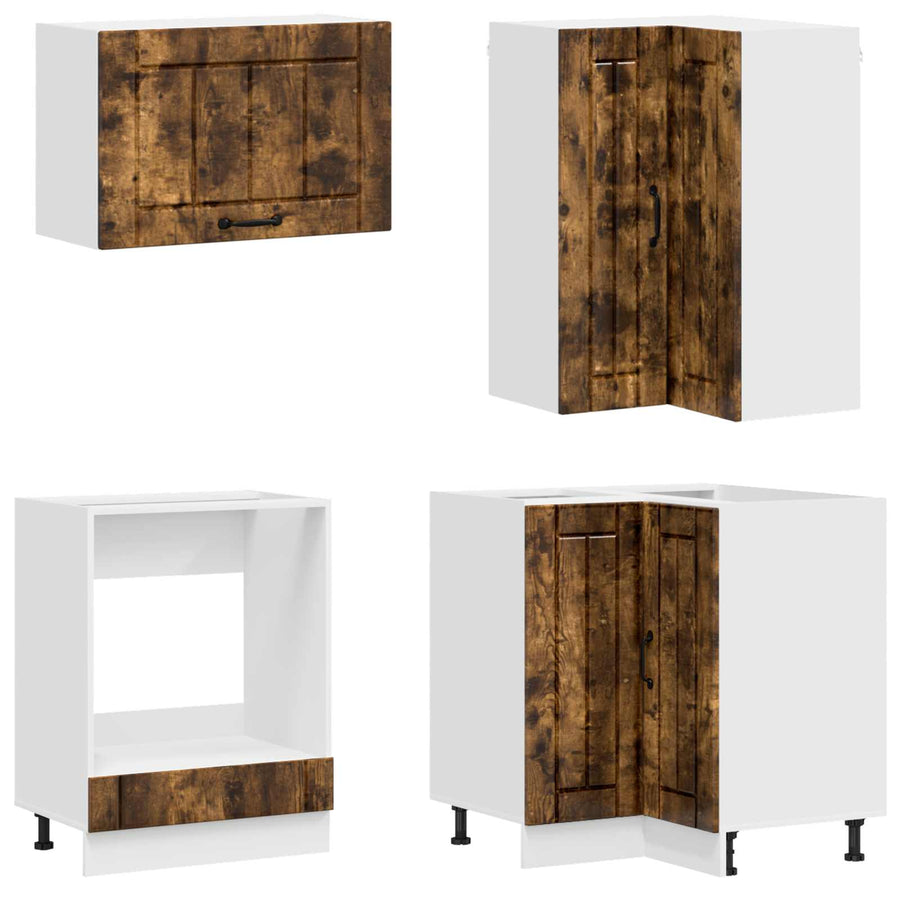 Keukenblok LUCCA 8 pcs Gerookt eiken Bewerkt hout