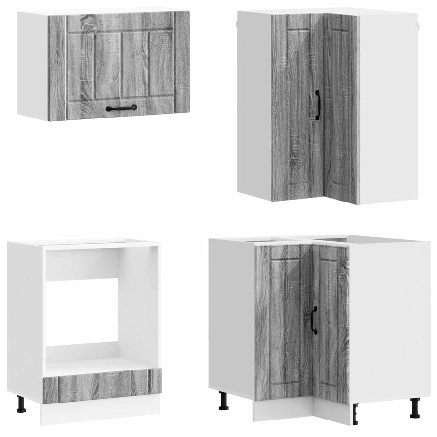 Keukenblok LUCCA 8 pcs Grijs Sonoma Bewerkt hout