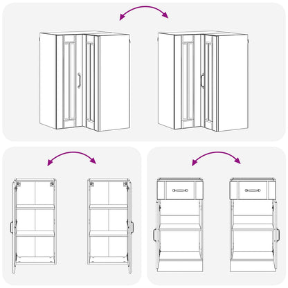 Keukenblok LUCCA 8 pcs Grijs Sonoma Bewerkt hout