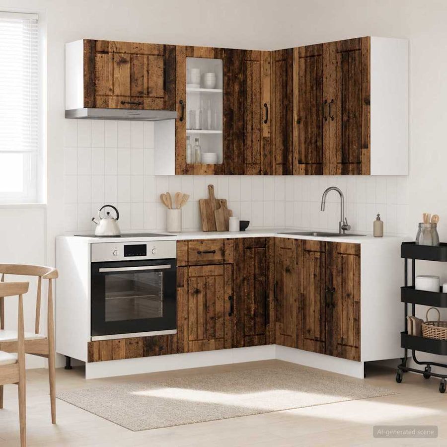 Keukenblok LUCCA 8 pcs Oud hout Bewerkt hout