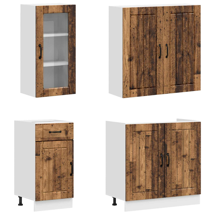Keukenblok LUCCA 8 pcs Oud hout Bewerkt hout
