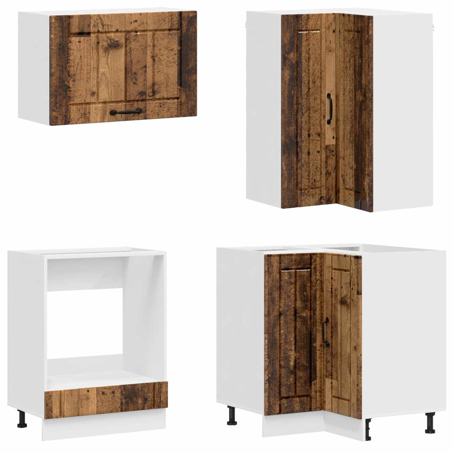Keukenblok LUCCA 8 pcs Oud hout Bewerkt hout