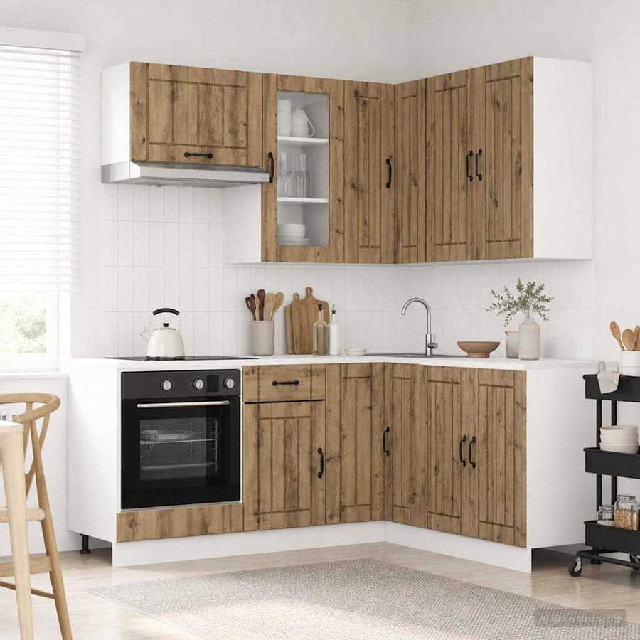 Keukenblok LUCCA 8 pcs Artisanaal eiken Bewerkt hout