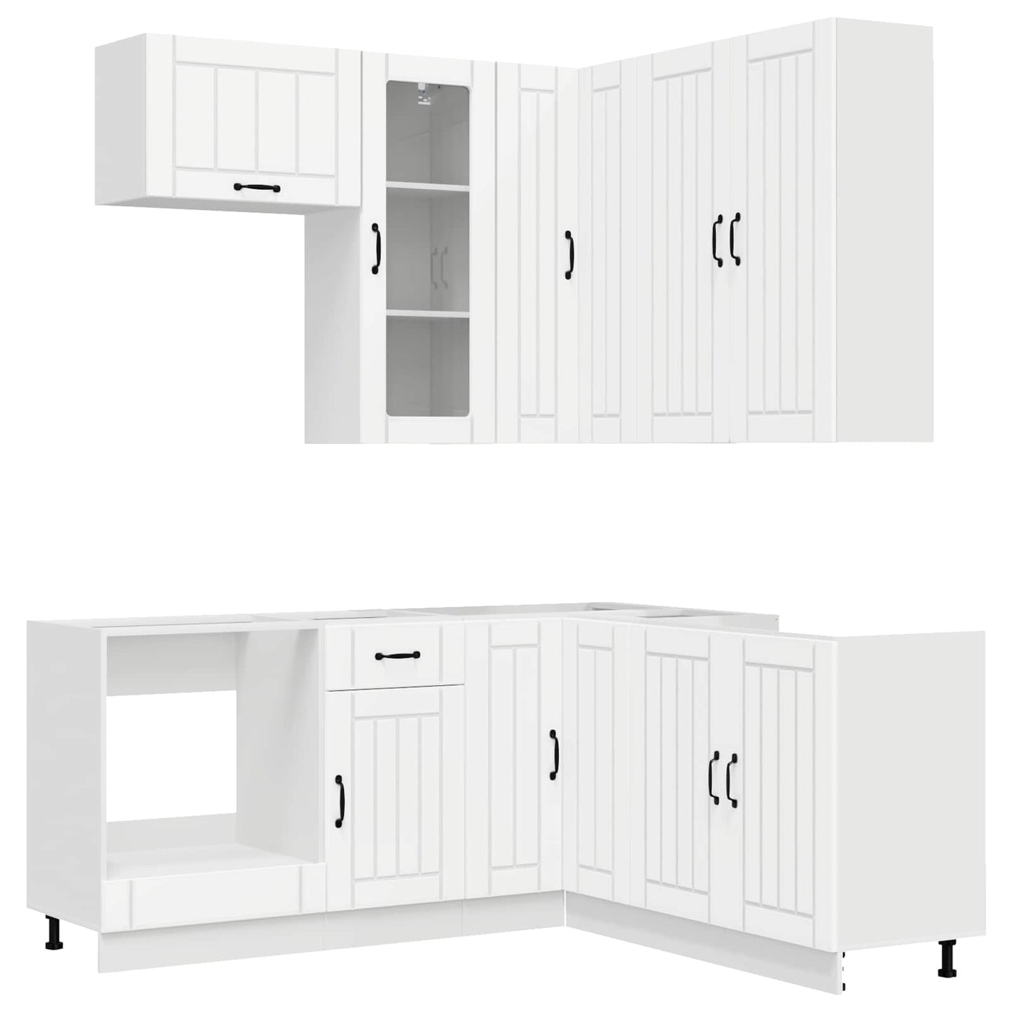 Keukenblok LUCCA 8 pcs Wit Bewerkt hout