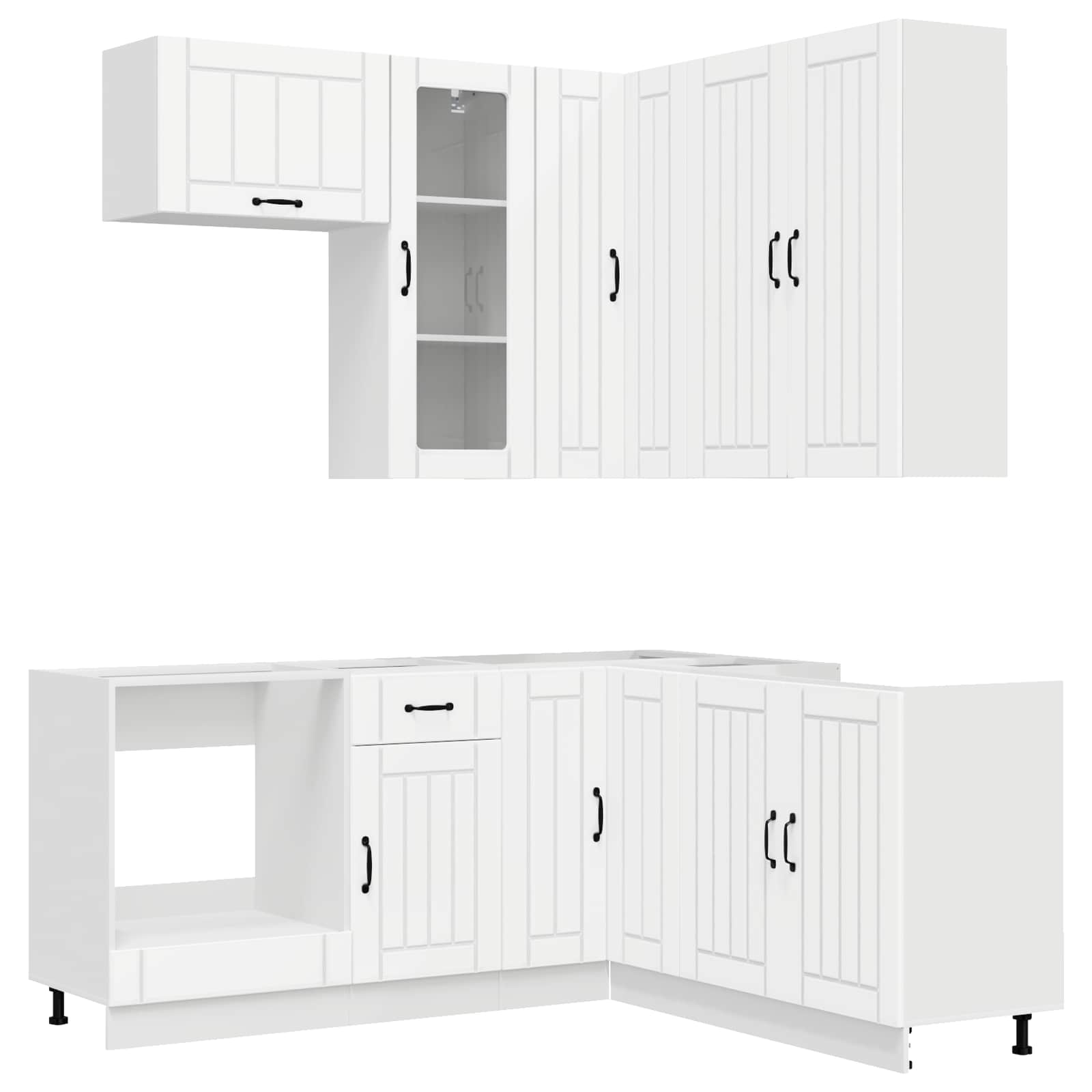 Keukenblok LUCCA 8 pcs Wit Bewerkt hout