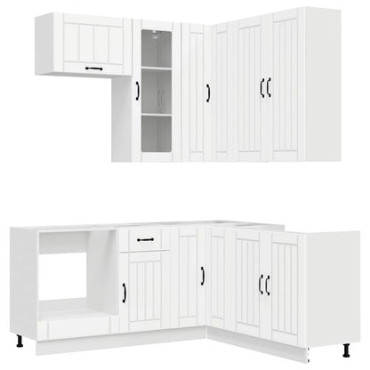 Keukenblok LUCCA 8 pcs Wit Bewerkt hout
