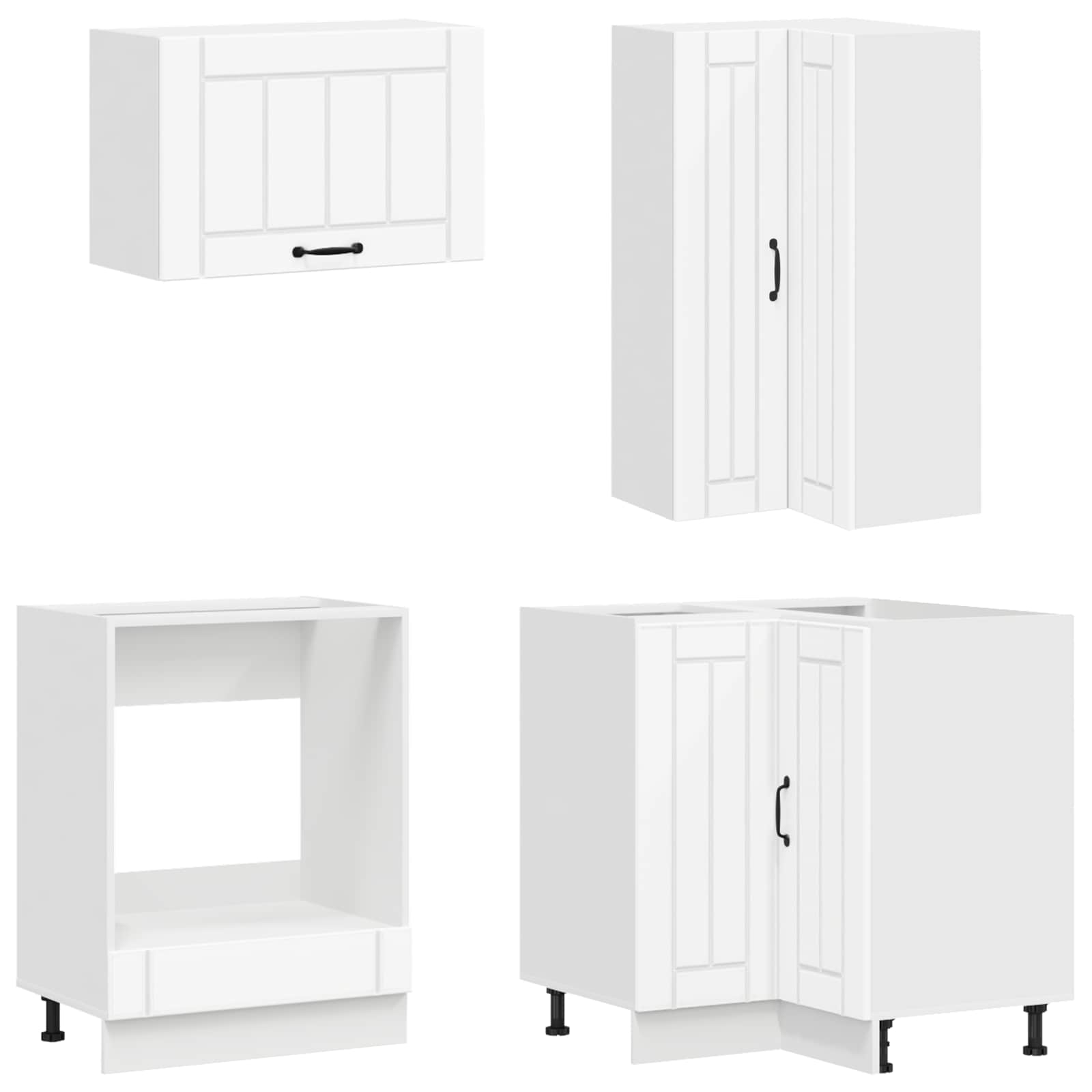 Keukenblok LUCCA 8 pcs Wit Bewerkt hout