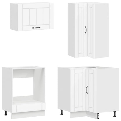 Keukenblok LUCCA 8 pcs Wit Bewerkt hout