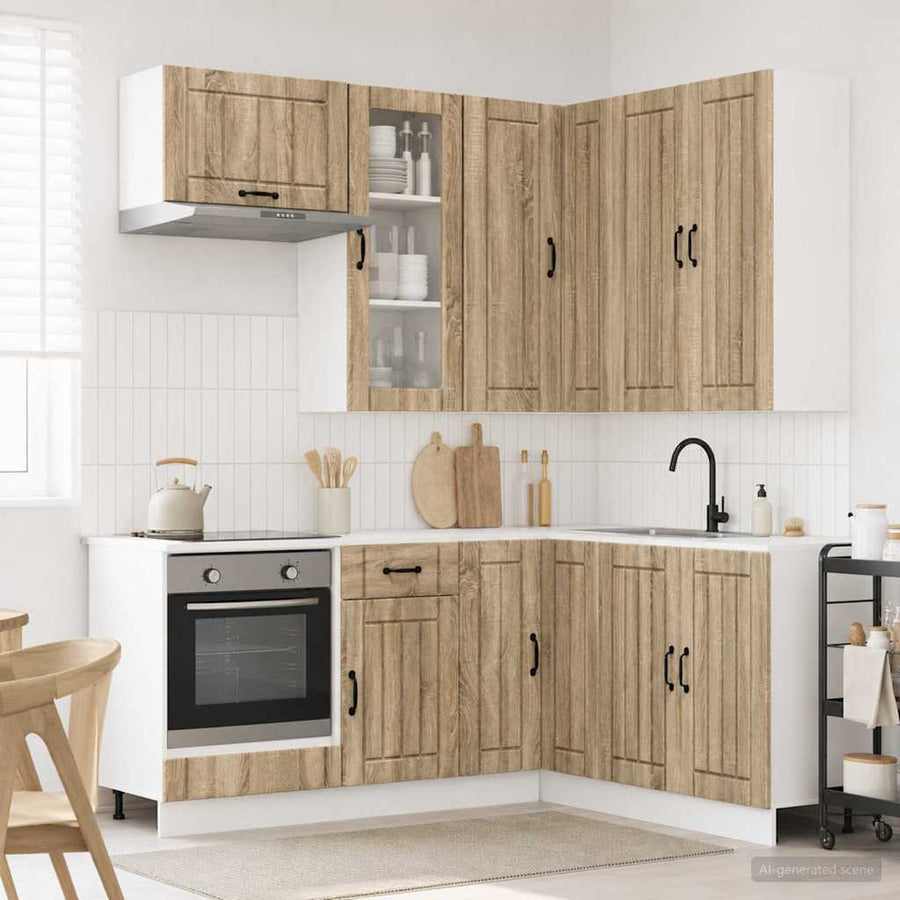Keukenblok LUCCA 8 pcs Sonoma Eiken Bewerkt hout