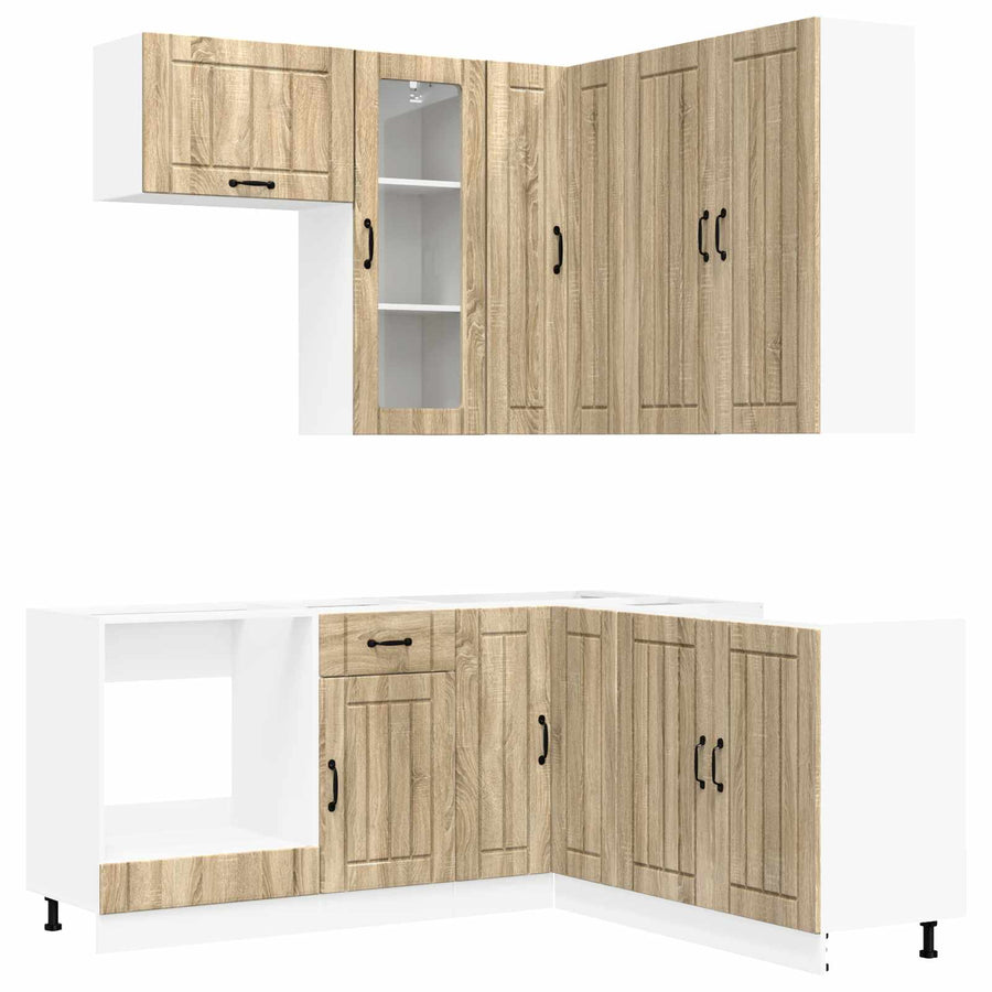Keukenblok LUCCA 8 pcs Sonoma Eiken Bewerkt hout