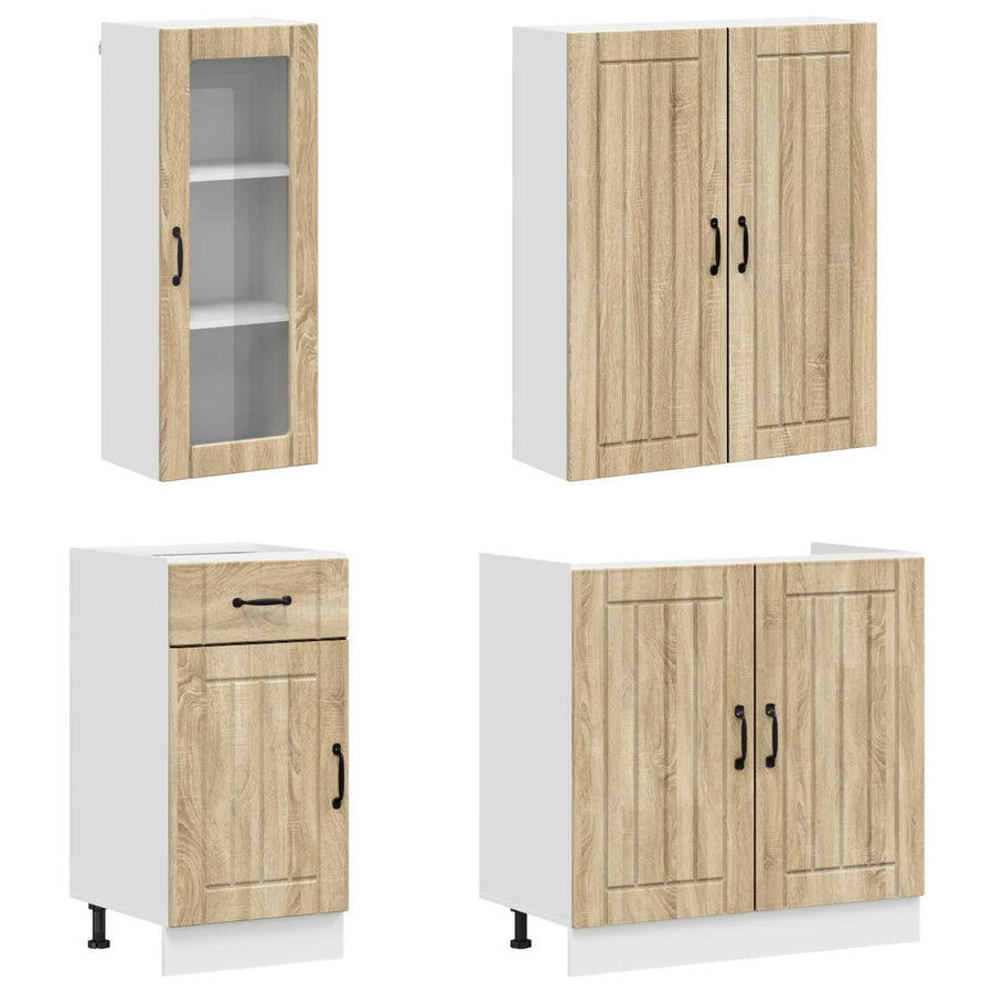 Keukenblok LUCCA 8 pcs Sonoma Eiken Bewerkt hout