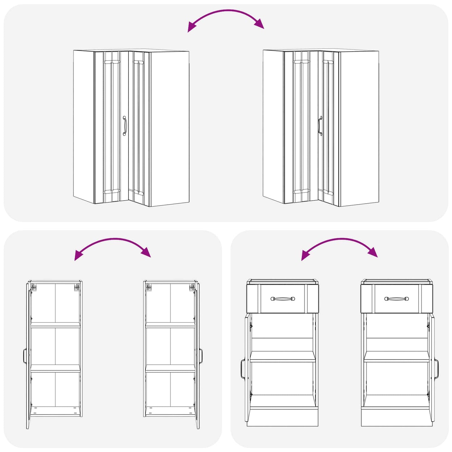 Keukenblok LUCCA 8 pcs Sonoma Eiken Bewerkt hout