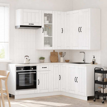 Keukenblok LUCCA 8 pcs Hoogglans Wit Bewerkt hout
