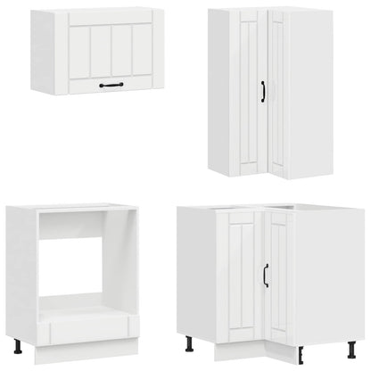 Keukenblok LUCCA 8 pcs Hoogglans Wit Bewerkt hout