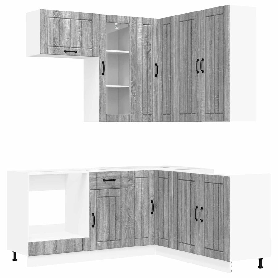 Keukenblok LUCCA 8 pcs Grijs Sonoma Bewerkt hout