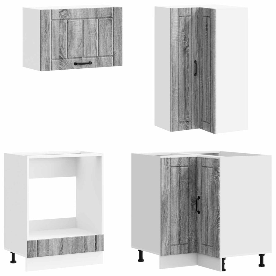 Keukenblok LUCCA 8 pcs Grijs Sonoma Bewerkt hout