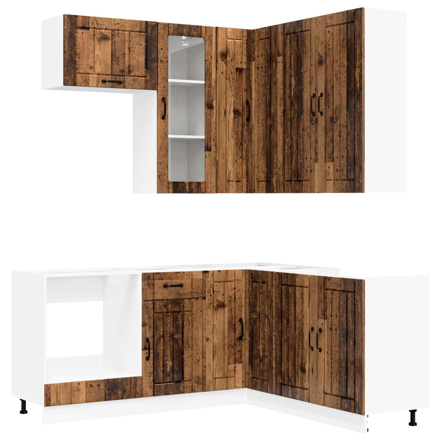 Keukenblok LUCCA 8 pcs Oud hout Bewerkt hout