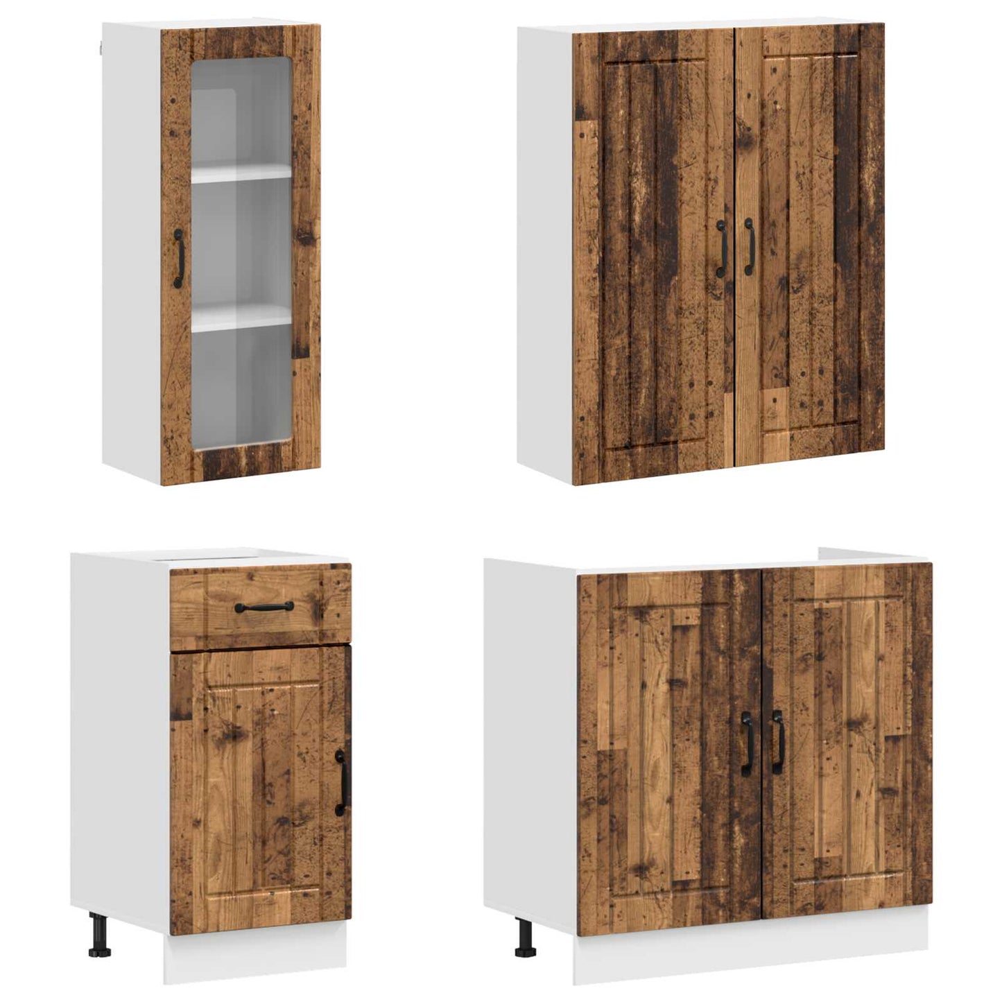 Keukenblok LUCCA 8 pcs Oud hout Bewerkt hout