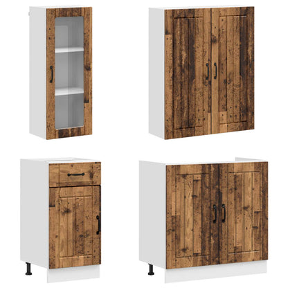 Keukenblok LUCCA 8 pcs Oud hout Bewerkt hout