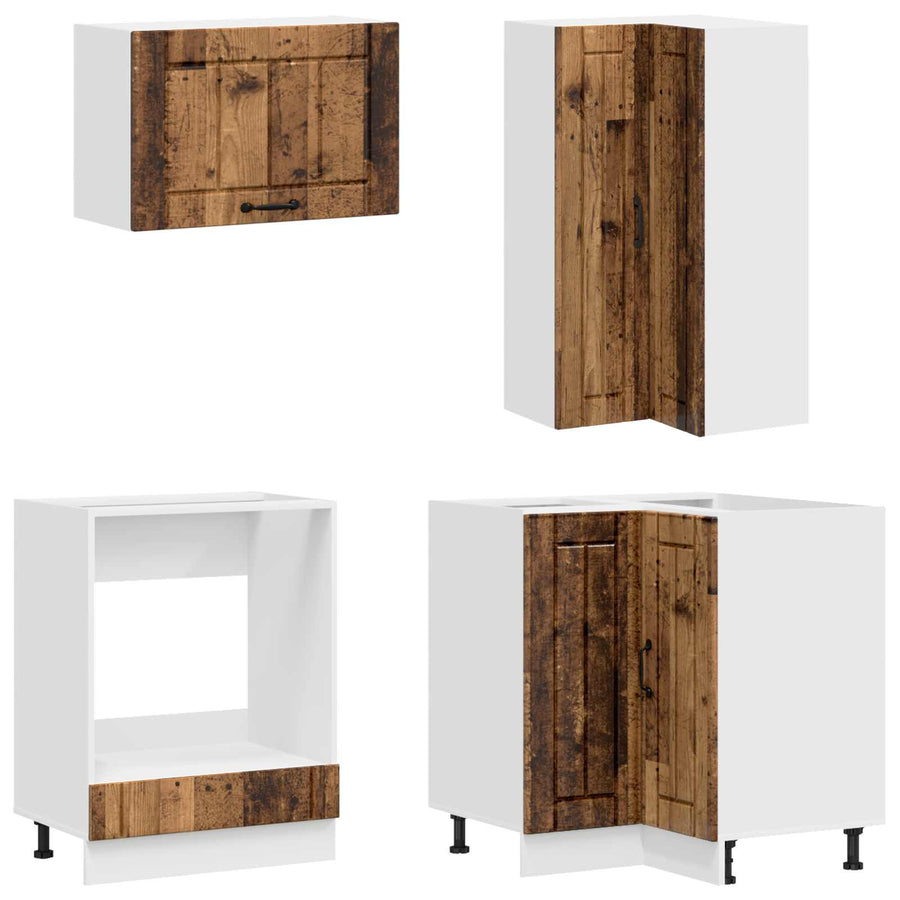 Keukenblok LUCCA 8 pcs Oud hout Bewerkt hout