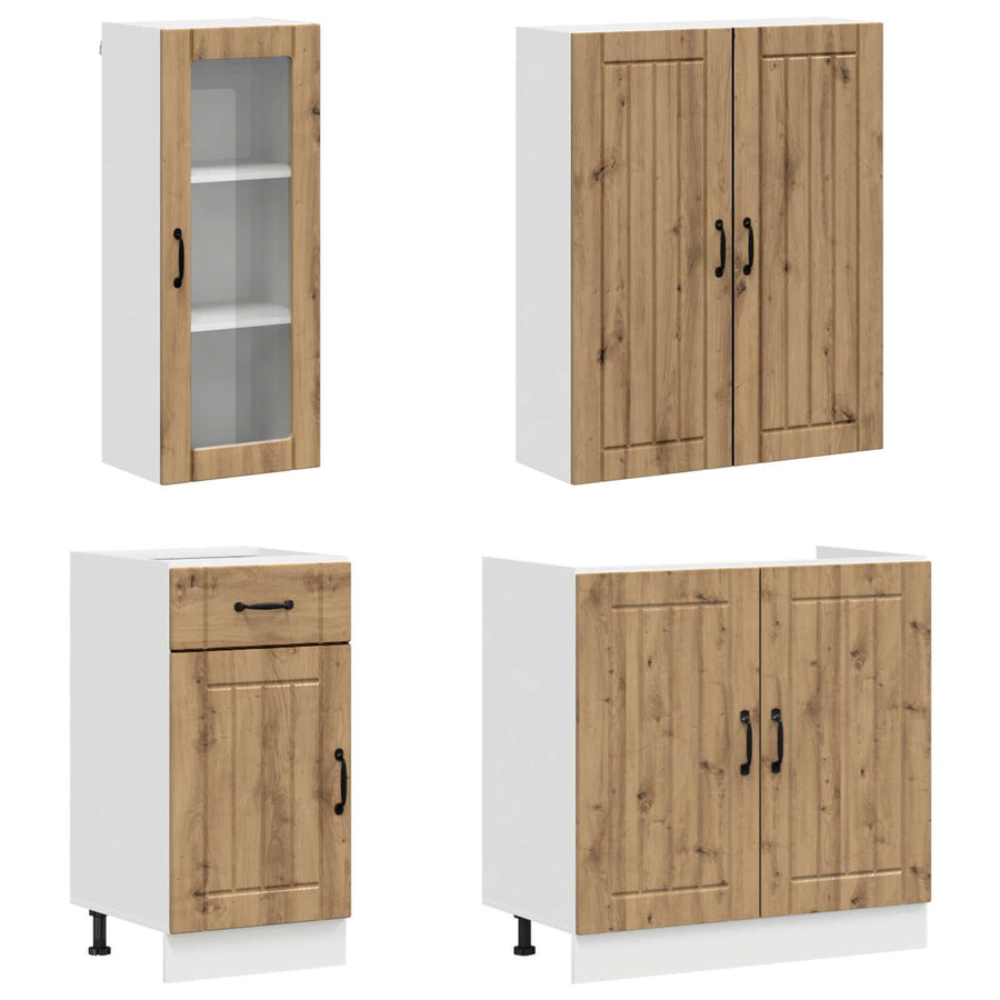 Keukenblok LUCCA 8 pcs Artisanaal eiken Bewerkt hout