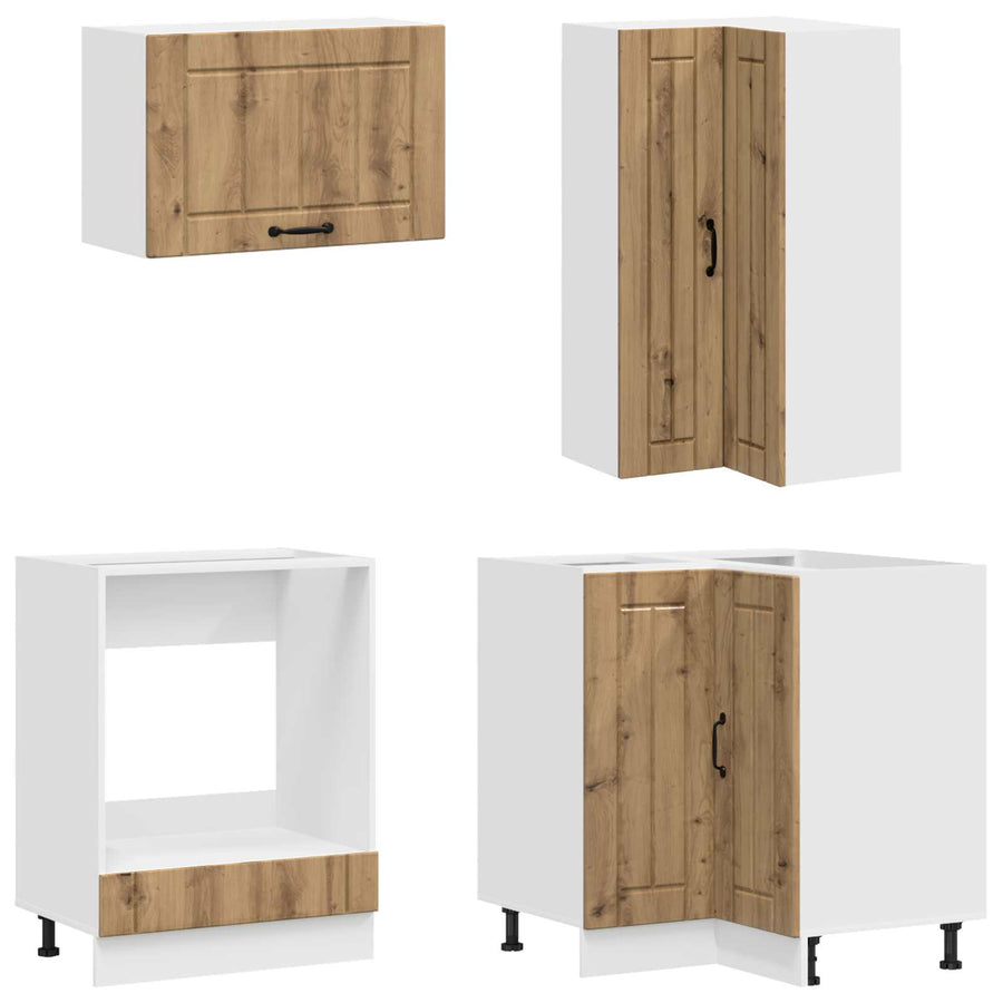 Keukenblok LUCCA 8 pcs Artisanaal eiken Bewerkt hout