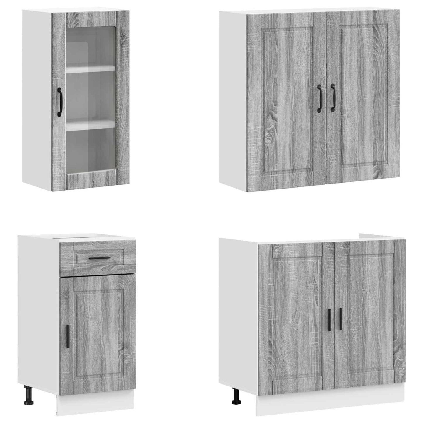 Keukenblok PORTO 8 pcs Grijs Sonoma Bewerkt hout