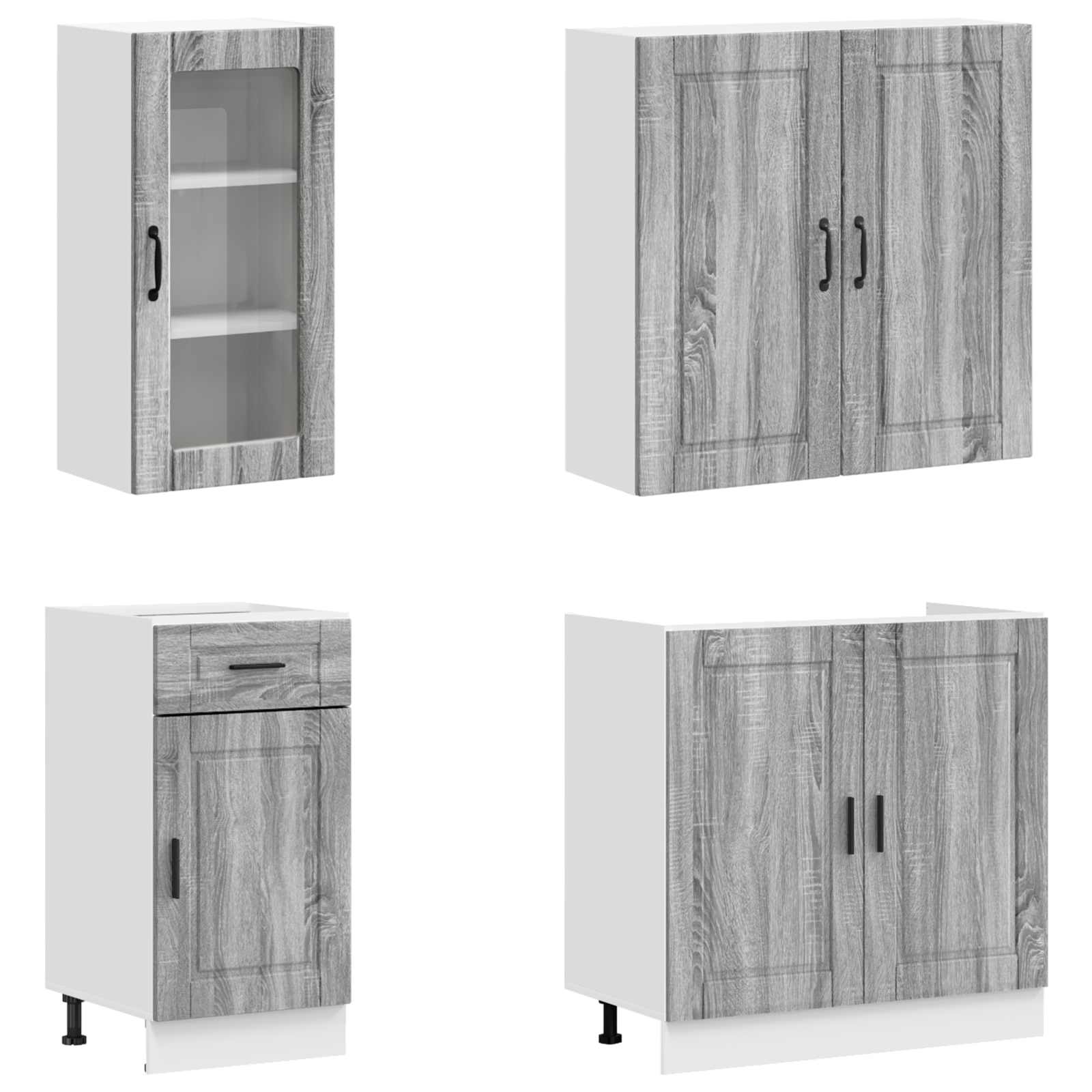 Keukenblok PORTO 8 pcs Grijs Sonoma Bewerkt hout
