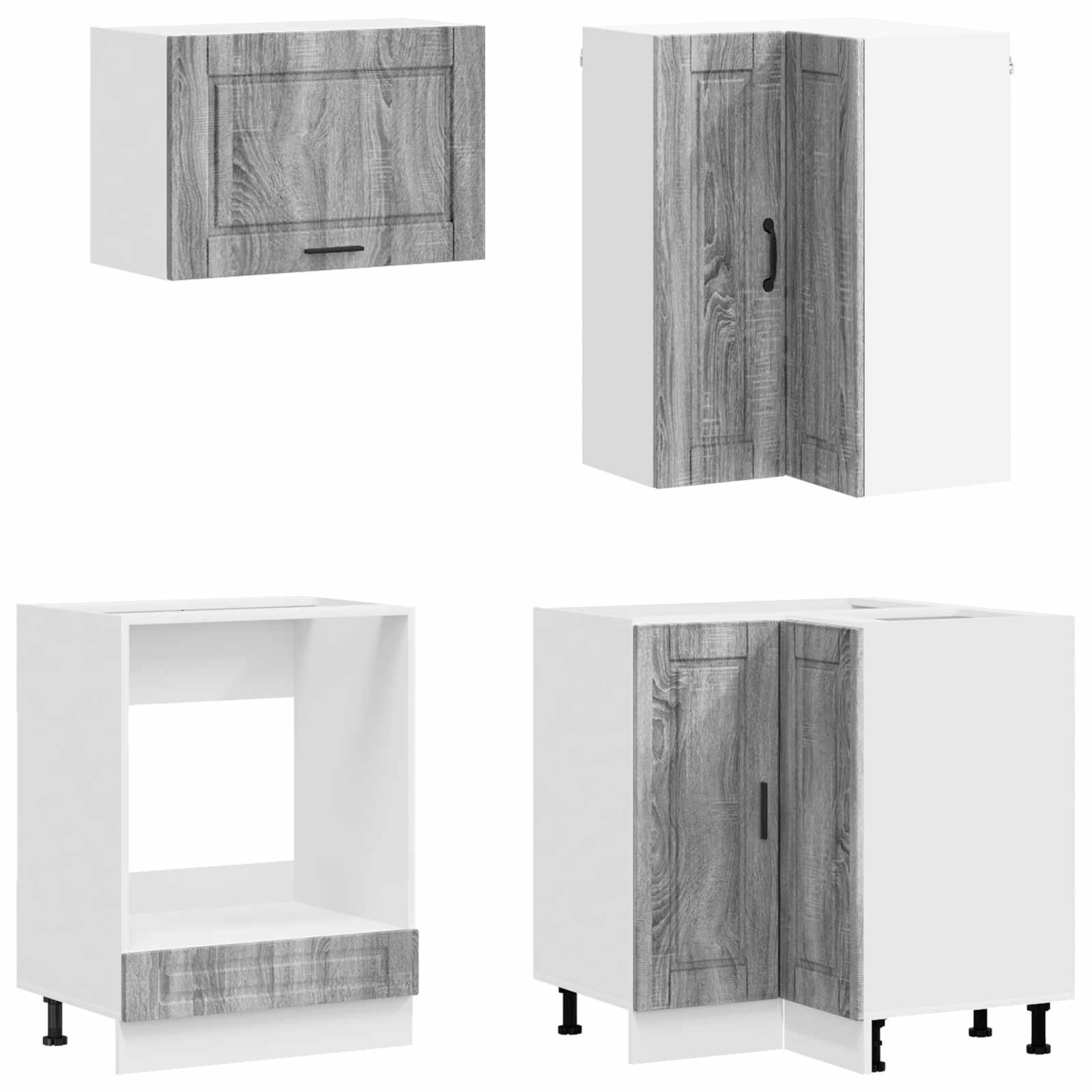 Keukenblok PORTO 8 pcs Grijs Sonoma Bewerkt hout