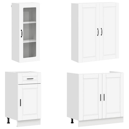 Keukenblok PORTO 8 pcs Wit Bewerkt hout