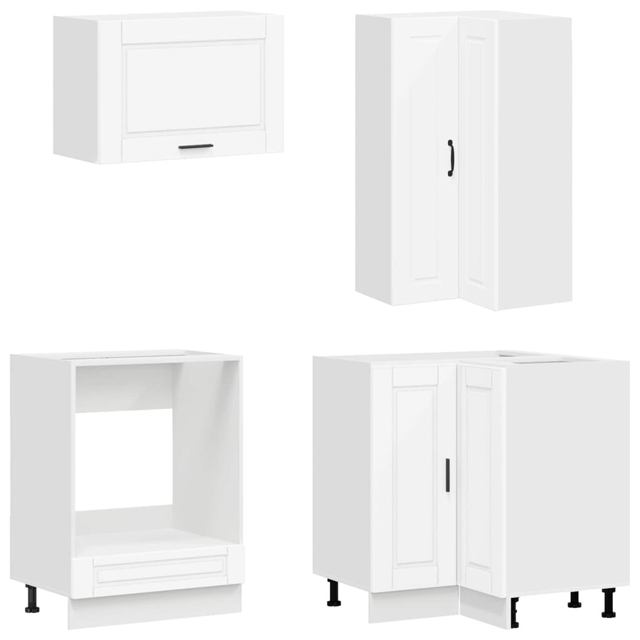 Keukenblok PORTO 8 pcs Wit Bewerkt hout