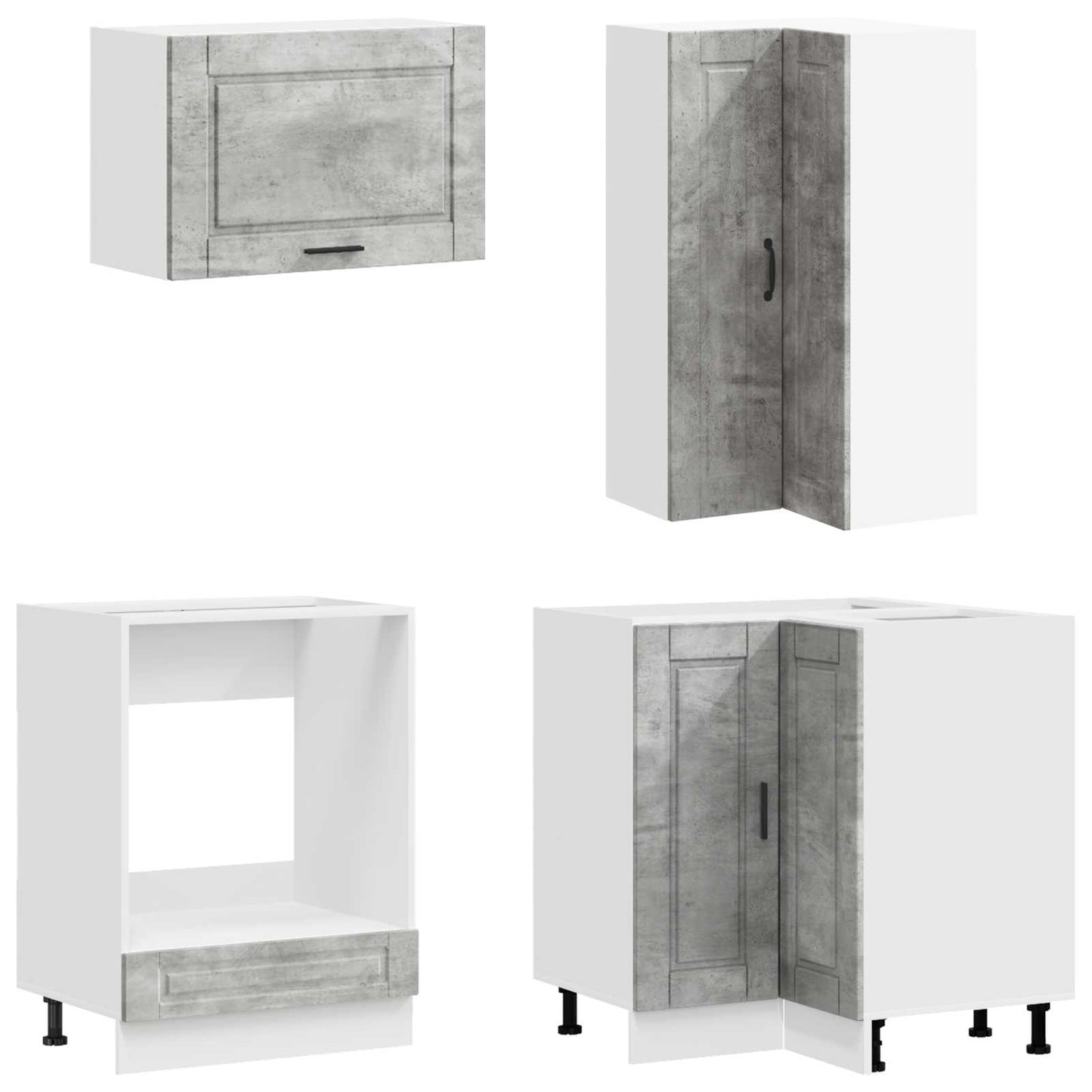 Keukenblok PORTO 8 pcs Betongrijs Bewerkt hout
