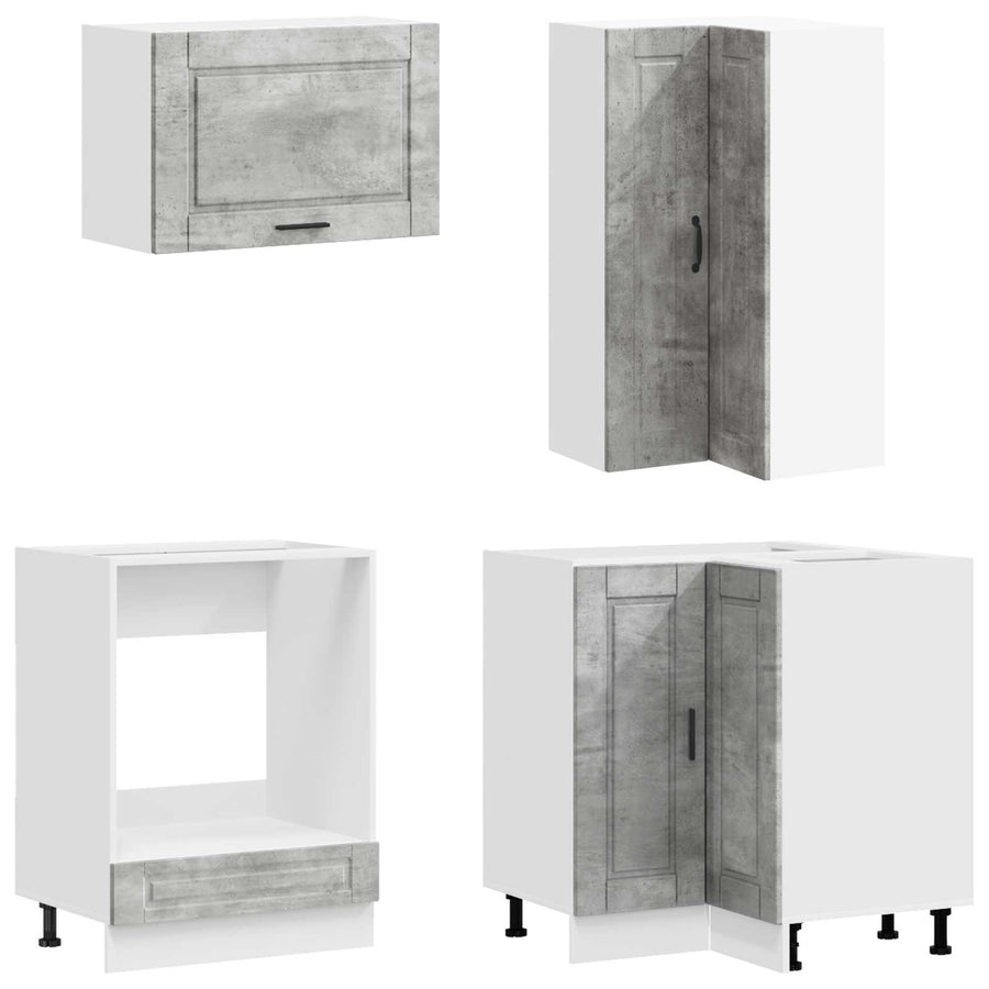 Keukenblok PORTO 8 pcs Betongrijs Bewerkt hout