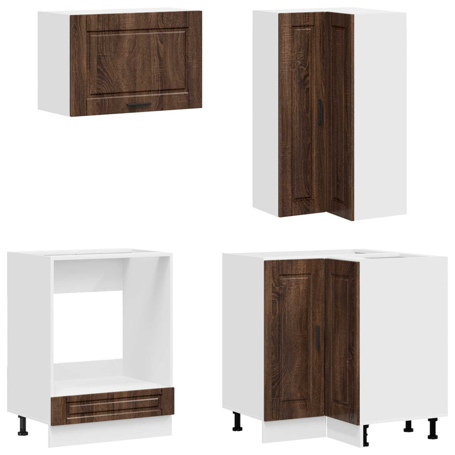 Keukenblok PORTO 8 pcs Bruin eiken Bewerkt hout