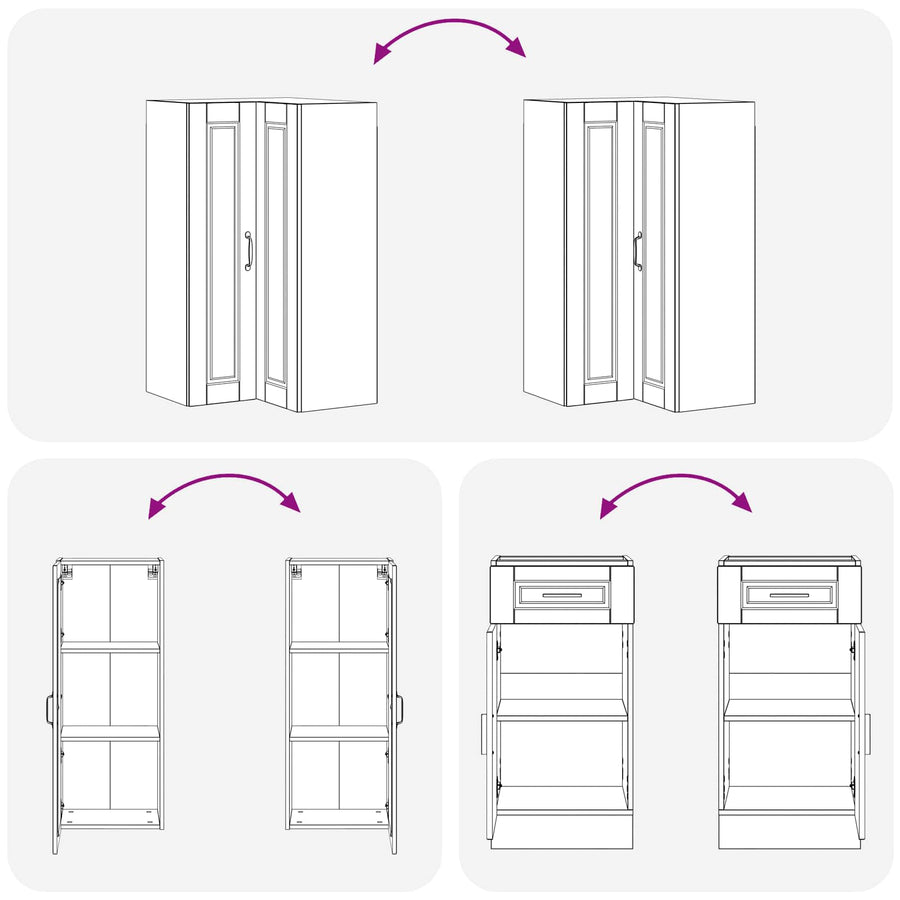 Keukenblok PORTO 8 pcs Bruin eiken Bewerkt hout
