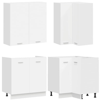 Keukenblok LYON 8 pcs Wit Bewerkt hout