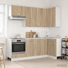 Keukenblok LYON 8 delen bewerkt hout Sonoma eiken