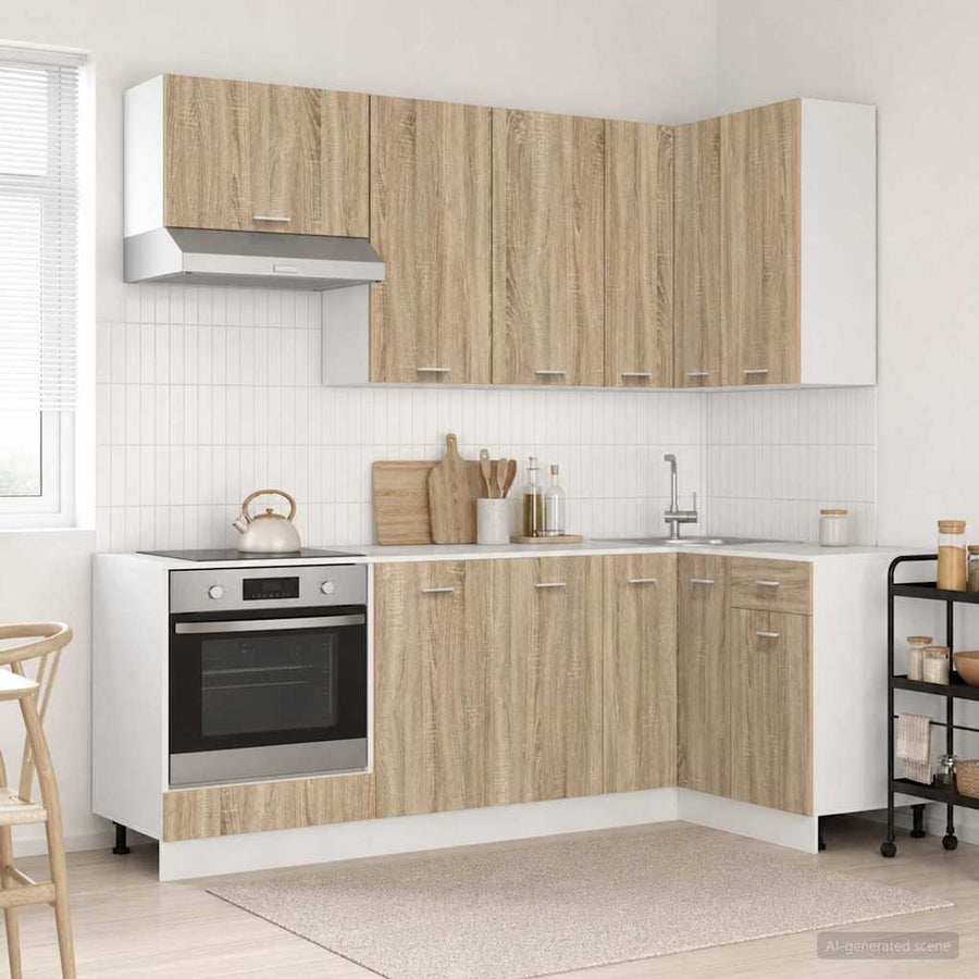 Keukenblok LYON 8 pcs Sonoma Eiken Bewerkt hout