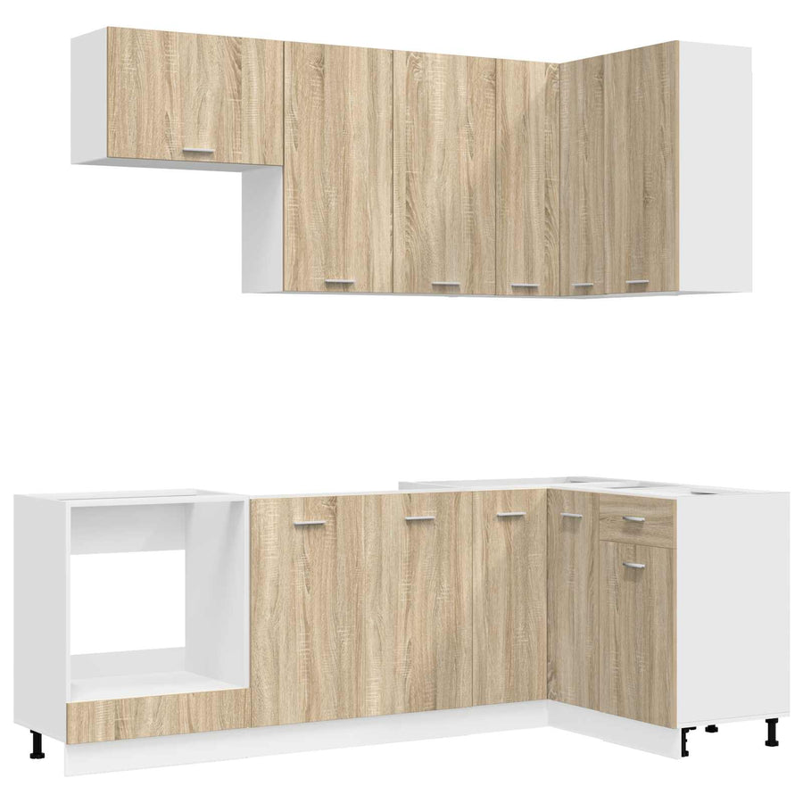 Keukenblok LYON 8 pcs Sonoma Eiken Bewerkt hout